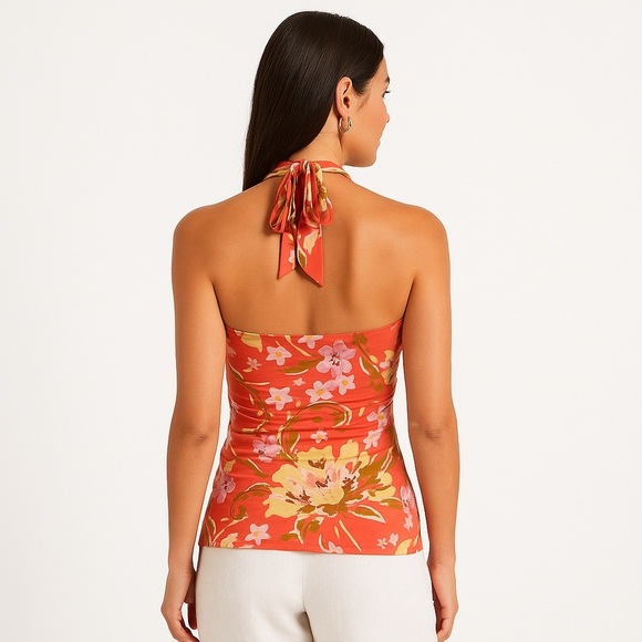 Tommy Bahama Floral Halter Coconut girl Vacationcore resortcore old money - Picture 12 of 13